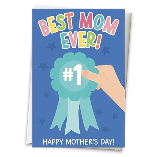 Hadley Designs Happy Mothers Day Card For Mom - 8x5.3in Mother's Day Card For Mom, Mother Gift Greeting Cards, Premium Single Mother Cards From Daughter and Son, Designed in USA - Image 1