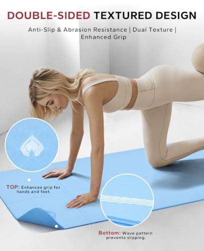 HAPBEAR Foldable Yoga Mat - 72"x24"x0.24" (6mm), Non-Slip TPE Exercise Mat for Home Workout, Yoga, Pilates,Stretching, & Travel, Durable & Eco-Friendly, Includes Carry Bag - Thumbnail 3