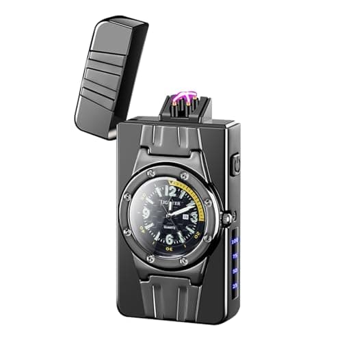 TIKIUKI Plasma Windproof Lighter Luxury Rechargeable Flameless Windproof Arc Lighter Vintage Lighters for Candles, Fireworks, Camping, Hiking, Adventure(Dark ice red) - Image 1