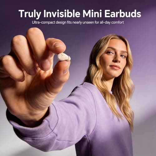 Xmenha Mini Invisible Small Earbuds Set Sleep Ear Buds Purple Wireless Bluetooth for Small Ears Canals Side Sleepers Tiny Micro Low Profile Smallest Hidden Discreet Earbuds 2 Pack Headphones for Work - Thumbnail 6