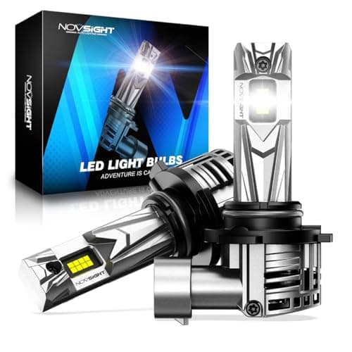 NOVSIGHT 𝟵𝟬𝟬𝟱/𝗛𝗕𝟯 Fog Light Bulbs, Ultra Bright 600% Upgrade with 1:1 Halogen Fit, 140W 6500K Cool White, 50,000 Hour Lifespan, Plug and Play, 98% CANBUS Ready, Pack of 2