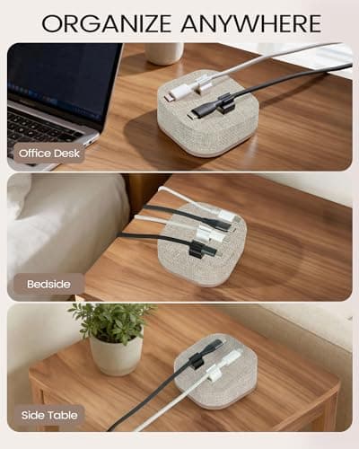 Brolena Magnetic Cord Holder, Cable Organizer with 5 Magnetic Clips for Desk & Nightstand Cable Management, Practical Charging Accessory for Home, Office & Gift Giving - Thumbnail 6