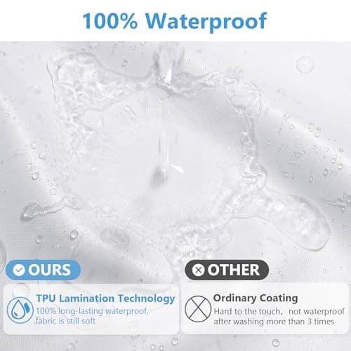 PILOTSHARK 120GSM Ultimate Waterproof Fabric Shower Curtain Liner - TPU Lamination Technology with 3 Magnets,Machine Washable,71x72 Inch Soft Cloth Shower Curtain or Shower Liner,for Bathroom(White) - Thumbnail 3