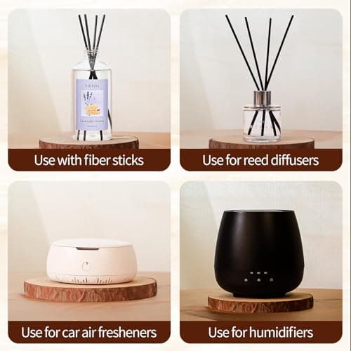 Lavender Honey Diffuser with 20 Black Fiber Sticks, 200ml (6.7 oz) Diffusers for Home Essentials Bathroom,Last up to 60 Days - Thumbnail 3