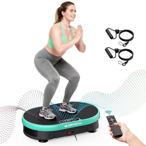 Vibration Plate Exercise Machine for Lymphatic Drainage & Weight Loss, Shake Plate with Resistance Bands, 120 Speed Levels, Remote Control, Full Body Workout, Compact Home Gym Equipment - Image 1