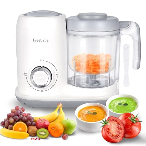 Freebaby 4 in 1 Baby Food Maker and Steamer, One Step Baby Food Processor and Puree Blender, 400ml Big Capacity, Dishwasher Safe Steam Basket, BPA-Free - Image 1