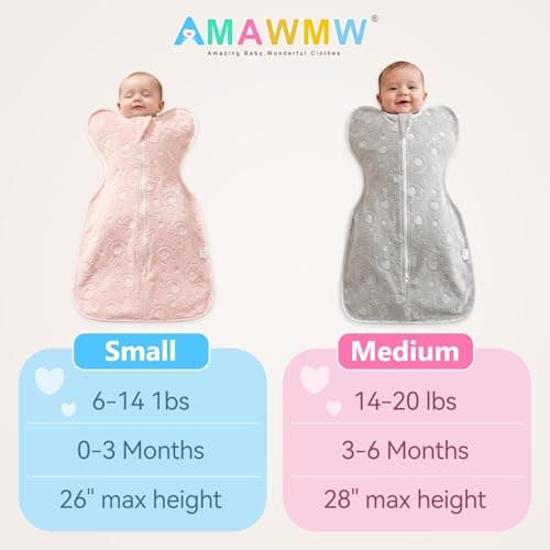AMAWMW Baby Swaddle Sleep Sacks 0-6 Months, Transitional Swaddles Bag, Self-Soothing Swaddles for Newborns, Nursery Swaddling Blankets, Newborn Essentials - Thumbnail 6