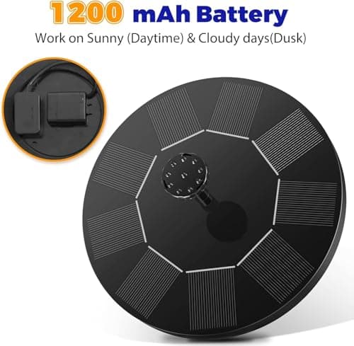 Solar Bird Bath Fountain Pump, 2026 Upgrade 2.5W Solar Fountain with 6 Nozzle, Standing Floating Powered Water Pump for Bird Bath, Garden, Pond, Pool, Outdoor - Thumbnail 6