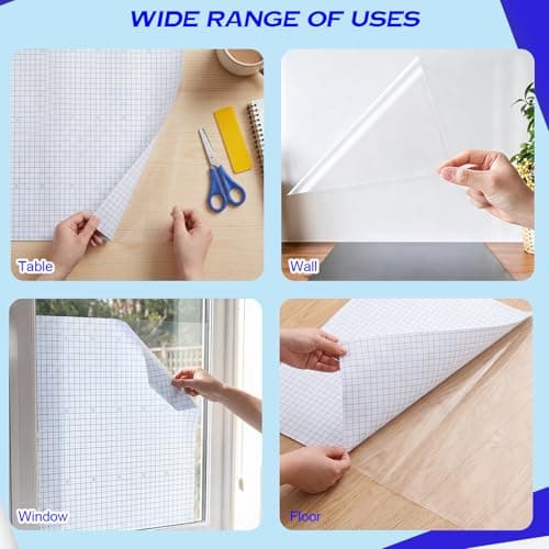 WSICSE 4 Rolls Clear Contact Paper, 13.5 in x 5 ft Clear Self Adhesive Book Covers Protective Paper Protector for Books Crafts Textbook Documents Home Decor - Thumbnail 4