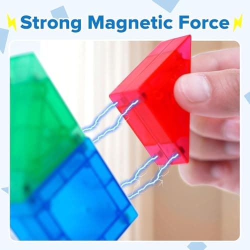YPLUS Mini Magnetic Tiles Travel Magnetic Blocks Building Toys, 700 Shapes 3D Magnet Tangrams Puzzle, Toddlers Montessori Road Trip Toys STEM Educational Activity for Kids 4-8, 8-12 - Thumbnail 2