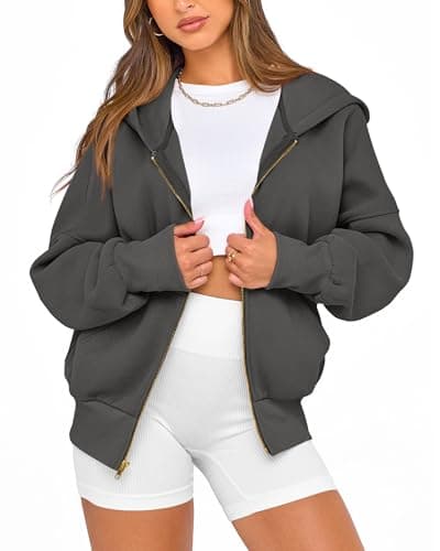 BTFBM Hoodies For Women Sweatshirt Fall Fashion Clothing 2026 Long Sleeve Fleece Jacket Winter Outfits Y2k Zip Up Hoodie(Dark Grey, Medium) - Thumbnail 3