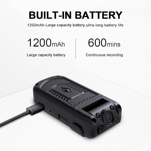 Mini Body Camera 1080P with Audio & Video Recording Small POV Cam with 64G Card - Wearable Personal Portable Cameras Recorder DV - Night Version Camcorder for Security Work Records Guard Traveling - Thumbnail 6