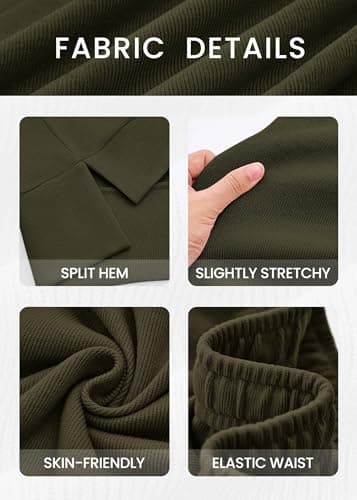 KIRUNDO Matching Sets Women Clothing Sweatsuits 2 Piece Outfit Sweat Set 2026 Fall Lounge Sets Airport Travel Tracksuit(Army Green, Large) - Thumbnail 2