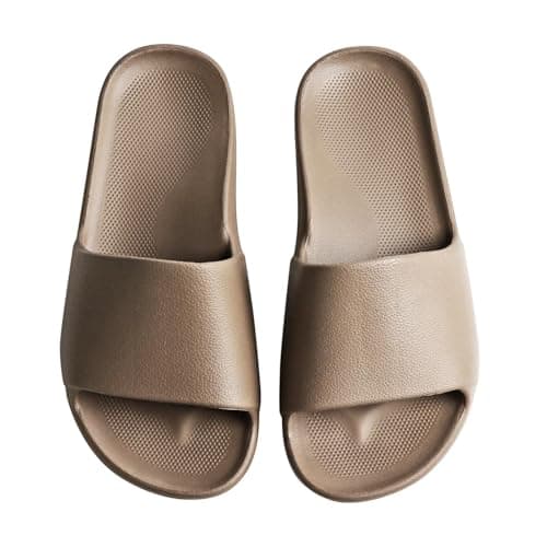 VIVASUN Unisex Arch Support Slides Cushioned Non Slip Shower Sandals,Brown - Image 1