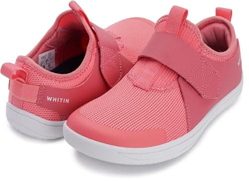 WHITIN Kids Wide Barefoot Shoes for Boys/Girls Slip-On Sneakers Minimalist Wide Toe Box Zero Drop Size 1 Little Kids Walking Athletic Lightweight Runner Footwear Pink 32 - Image 1