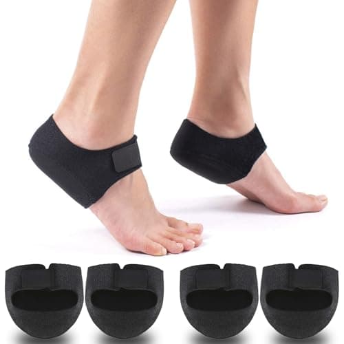 MIAYOHO Plantar Fasciitis Heel Cups for Heel Pain 【Updated Version】 Protectors Sleeves Pads, Support for Spur, Women and Men (2pairs - Black, M 5-8 / W 6-9.5) - Image 1