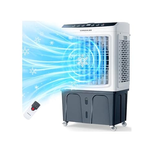 VAGKRI 35" Evaporative Air Cooler, 2800CFM Swamp Cooler, 120°Oscillation Air Cooler with Remote Control, 24H Timer, 3 Modes & Wind Speeds for Outdoor Indoor Use, 9.2Gallon - Image 1