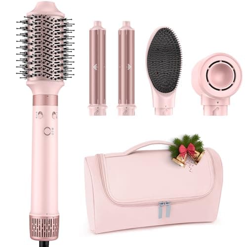 MESCOMB Dual Voltage Hot Air Styler Wrap - 5 in 1 Hair Dryer Brush with Fast Drying Blow Dryer, Styling, Straightening & Volumizing with Travel Bag (100V–240V) Gift for Women - Image 1