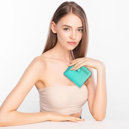 Toughergun Women’s Small Slim Leather Wallet with RFID Protection, Compact Bifold Mini Purse with Clear ID Window - Thumbnail 6