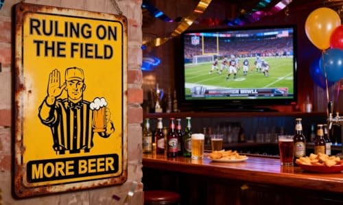 Funny Football Gifts for Men – Vintage Sports College Football Decor 8x12 Vintage Man CaveDecor Tin Sign Bar decor, Party Wall Decoration for Guys Home Bar, Unique Sports Present Idea 01 - Thumbnail 2