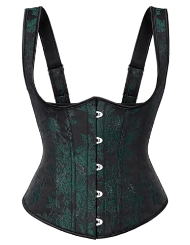 Scarlet Darkness Corset Tops for Women Adjustable Floral Renaissance Underbust Corset Lace Up Pirate Bodice - Image 1