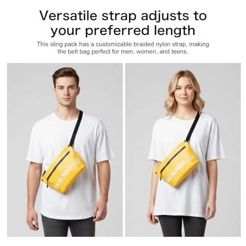 UOEPOWA Splash-proof and rain-resistant phone shoulder bag, perfect for keeping essentials dry during hiking, mountaineering, cycling, and travel. Casual and lightweight shoulder bag (Yellow) - Thumbnail 5