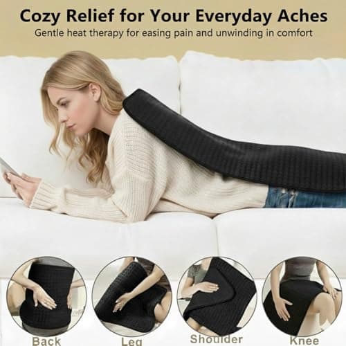 OCSOSO Extra Large Heating Pad for Back Pain Relief - 20"x40" Full Body Heating Pad with 9 Heat Settings, 4 Timers & Auto Shut Off - Moist/Dry Heat Therapy for Neck & Shoulder, Gifts for Women Men - Thumbnail 4