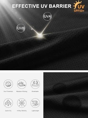 Comdecevis Men's Clothing Workout Tops Dry Fit Moisture Wicking Running Black Shirt Short Sleeve Gym Shirts Men XL(38) Black - Thumbnail 6