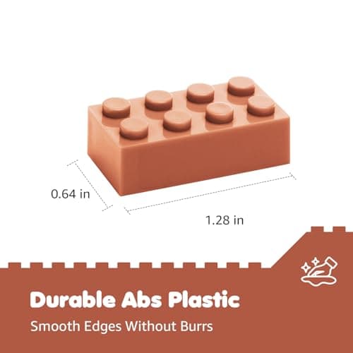 Lekebaby Classic Building Bricks, 200 Piece 2x4 Building Blocks STEM Creative Building Toys Compatible with All Major Brands, Educational Toy for Boys Girls 6 Years Old and Up(2x4 Light Brown) - Thumbnail 2