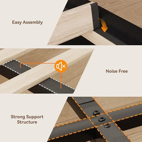 Vipbear Full Bed Frame, Velvet Fabric Upholstered Platform Bed with Button Tufted Headboard, Strong Wooden Slats Support, Noise Free, Easy Assembly, Adjustable Headboard, No Box Spring Needed, Black - Thumbnail 5