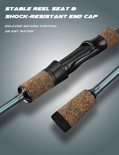 LITTMA Rezil Ultralight Trout Fishing Rod – Reinforced Carbon Fiber, 2-Piece Travel Design, Sensitive Freshwater & Light Saltwater Spinning Rod with Cork Handle & Stainless Steel Guides - Thumbnail 3