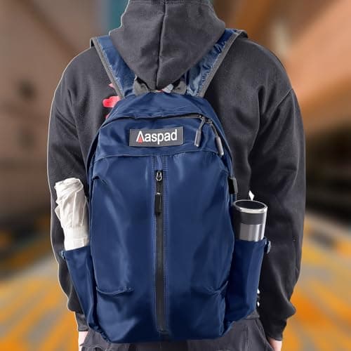 Aaspad Laptop Backpack for Men and Women Lightweight Daypack Slim Sturdy Business Offices Knapsack Daily Commute Necessities (Dark Blue) - Thumbnail 5