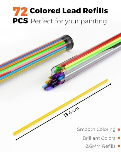 Four Candies 2.6MM Color Lead, Mechanical Colored Pencils Leads, 36 Color Pencils Refills, Assorted Colored Leads 72 PCS - Thumbnail 2