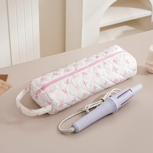 AMZMA Quilted Hair Dryer Travel Case, Portable Hair Tools Organizer for Curling Irons & Flat Irons, Soft Toiletry Storage Bag, Travel Essentials Gift for Women Girls - Thumbnail 6