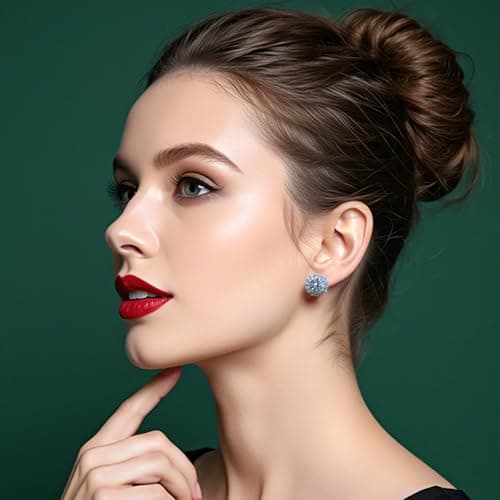 Stud Earrings Moissanite Sunflower S925 Sterling Silver D Color VVS1 Moissanite Elegant Floral Jewelry for Women 3Carat - Thumbnail 5