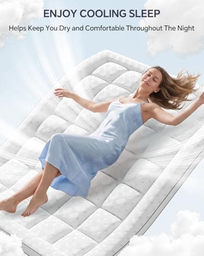 Qocismile Twin Mattress Topper 3 Inch,Pillow Top Mattress Topper Bamboo Rayon Cover,Breathable Mattress Pad,21" Deep Pocket,Soft Twin Size Shredded Memory Foam Mattress Bed Topper Pressure Relief - Thumbnail 4