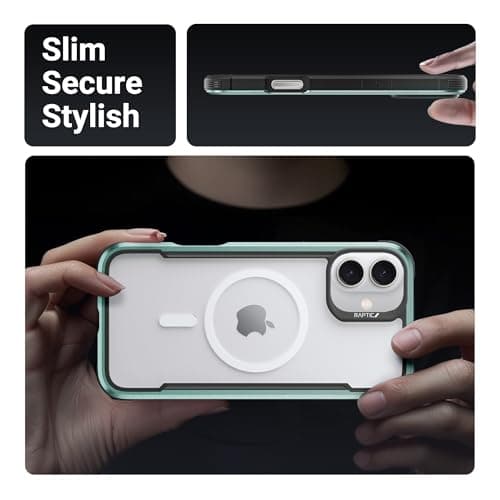 RAPTIC Shield Magnetic for iPhone 16 Case, Compatible with MagSafe, [for 2024 Capture Button Shockproof Clear Case], Military Grade 13FT Drop Tested, Durable Aluminum Frame, 6.1 inch, Green - Thumbnail 5