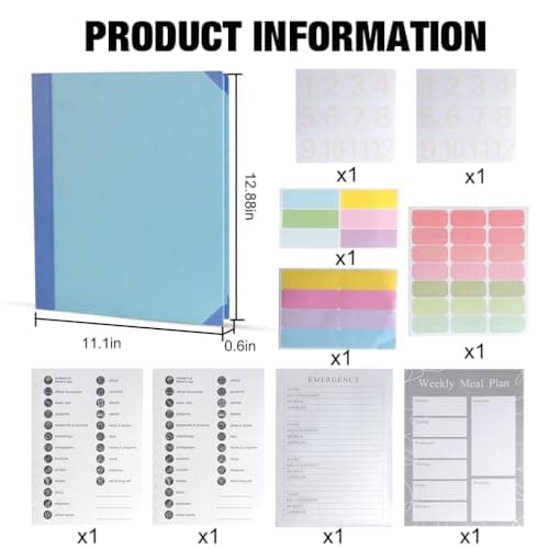 Document Organizer Folio,Binder, in Case I Go Missing Binder, Important with Pockets File Home School Office Supplies (Blue) - Thumbnail 5