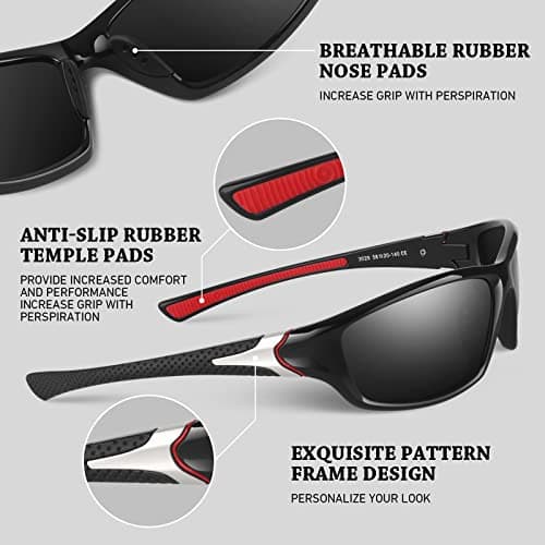 WEAROYO Polarized Sports Sunglasses for Men Women,Cycling Running Driving Fishing Trekking Sun Glasses 100% UV Protection - Thumbnail 4