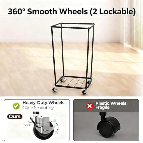 GRANNY SAYS 160L Rolling Laundry Basket, Laundry Hamper with Wheels, Large Laundry Cart with Removable Bag, Clothes Organization and Storage for Laundry Room, Bathroom, Bedroom, Black - Thumbnail 3