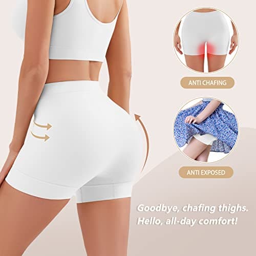 YADIFEN 3 Pack Slip Shorts for Women Under Dress, Anti Chafing Underwear Seamless Shaping Boyshort Panties Comfy Shorts - Thumbnail 4