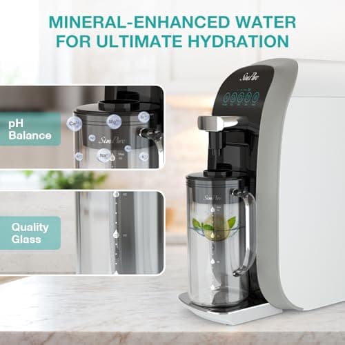 SimPure Y7T-A Countertop Reverse Osmosis Water Filter, NSF/ANSI 58 Certified, 5 Stage RO Water Filtration System, Water Purifier for Home, No Installation, 4: 1 Pure to Drain, pH+ Balanced ALK Taste - Thumbnail 4