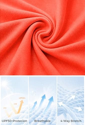 Alaroo Womens Workout Tops for Women Long Sleeve Sun Protection T Shirts for Hiking Gym Running Yoga Pilates Orange L - Thumbnail 5