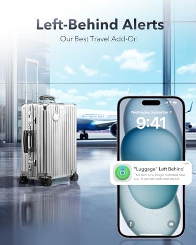 Air Tracker Tags-4 Pack for Apple Find My (iOS Only), Official MFi Certified, Smart Bluetooth Key Finder, Tracking Device for iPhone, Mini Finder Locator for Luggage, Backpack, Wallet, Bags, eBike - Thumbnail 5