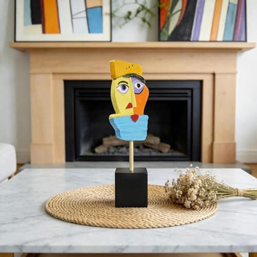 ArtCachet Handcrafted Statues Resin Abstract Sculpture, Modern Decor Home Decor Accents, Minimalist Decor Art Piece for Bookshelf,TV Stand,Living Room,Nightstand as Boho Office Decor - Thumbnail 6