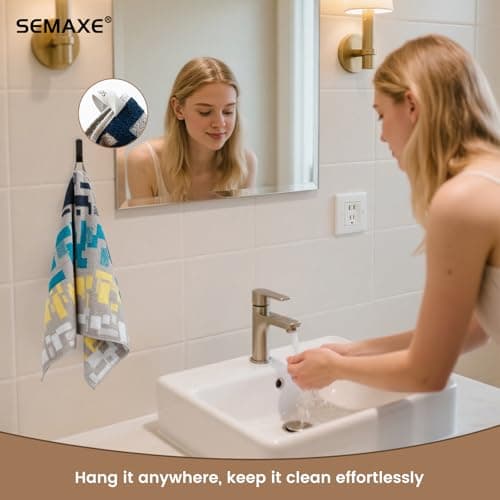 SEMAXE Hand Towels for Bathroom, 100% Cotton Towels with Hanging Loops, Soft and Absorbent, 4 Pack Hand Towel Set for Gym, Shower, Hotel and Spa, Decorative Checkered Towel - Thumbnail 5