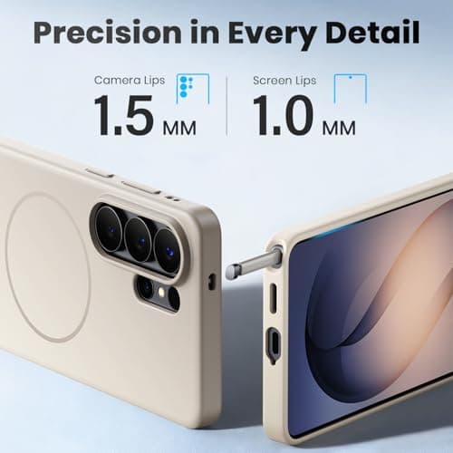 WSKEN Magnetic for Samsung Galaxy S26 Ultra Case - 100% Fit for MagSafe, Skin Friendly Grip Military Grade Shockproof Protective Cover, Slim Thin Phone Case for Galaxy S26 Ultra, White - Thumbnail 4