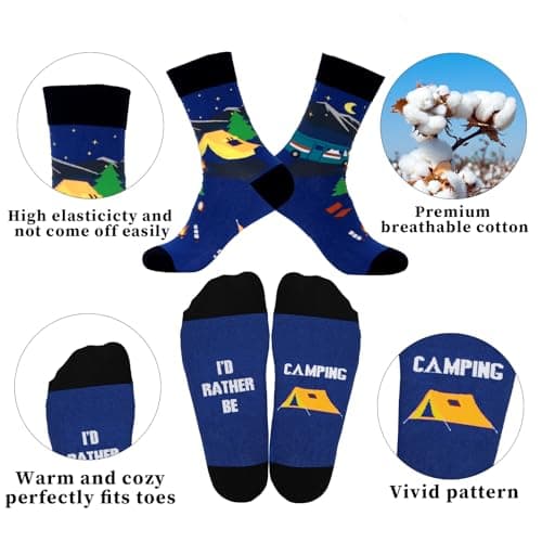 GOAUS Camping Gifts Funny Hat and Socks, Gifts for Men Boys Dad Son Husband Boyfriend Grandpa - Thumbnail 3