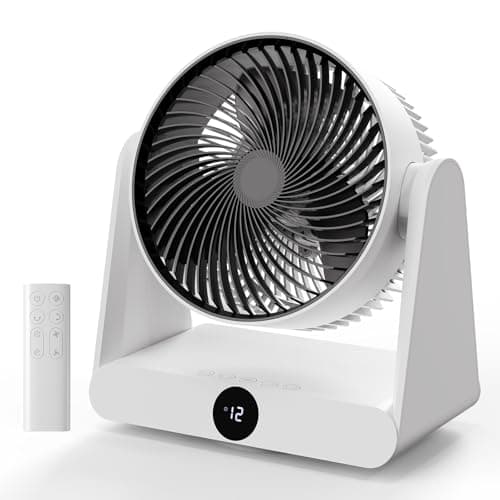 DUOMIY 3D Oscillation Air Circulator Fan with Remote, 12000mAh Battery Operated Cordless Desk Fan, 20dB Whisper Quiet Table Fan for Bedroom Home Office, 12 Speeds, 12H Timer, 650 CFM Powerful Airflow - Image 1