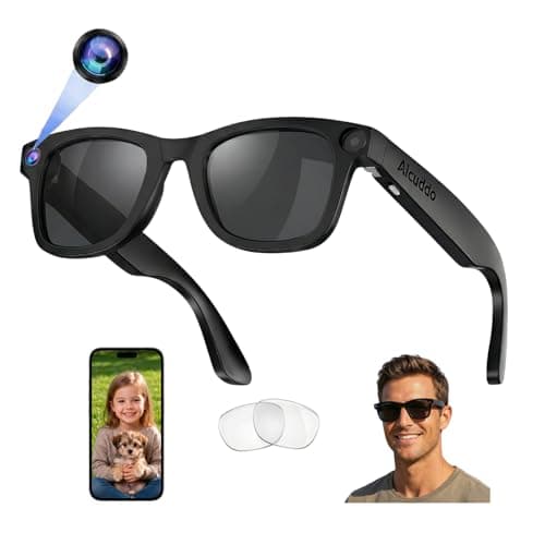 AICUDDO Smart AI Glasses with Camera, Hands-Free Video Recording Glasses for Men Women, Real-Time Translation, Bluetooth Open-Ear Audio, ChatGPT AI Assistant, Discrete Professional Recording (Black) - Image 1